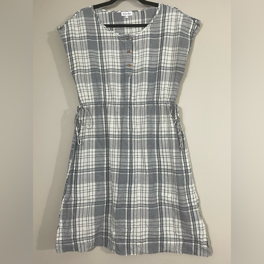 STEVEN ALAN plaid button down Sundress, sz 8